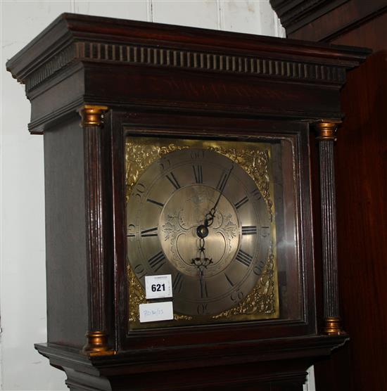 Mid 18th century oak thirty hour longcase clock(-)